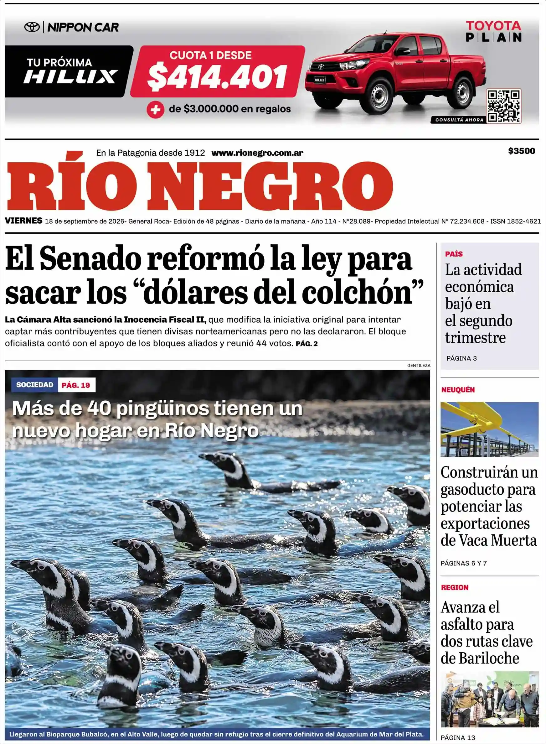 Estudios Max | AGENCIA DE GUARDIA - Tapa del diario Rio Negro